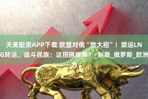 天美配资APP下载 欧盟对俄“放大招”！禁运LNG转运，战斗民族：这招挠痒痒？_制裁_俄罗斯_欧洲