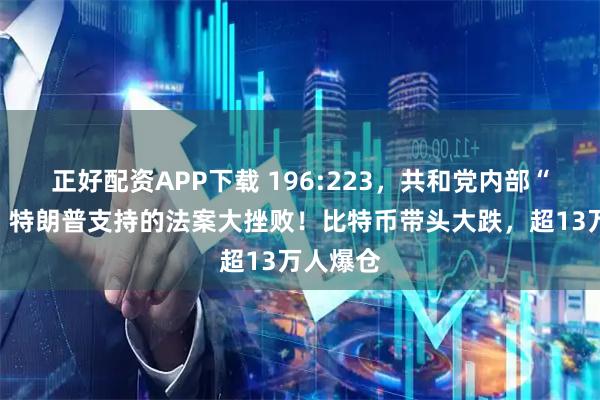 正好配资APP下载 196:223，共和党内部“反水”，特朗普支持的法案大挫败！比特币带头大跌，超13万人爆仓